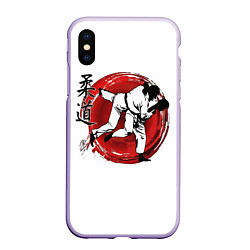 Чехол iPhone XS Max матовый Judo: Japan, цвет: 3D-светло-сиреневый