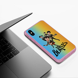 Чехол iPhone XS Max матовый The Beatles - world legend, цвет: 3D-розовый — фото 2