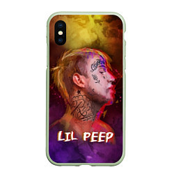 Чехол iPhone XS Max матовый Lil Peep ART, цвет: 3D-салатовый