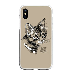 Чехол iPhone XS Max матовый Best friend, цвет: 3D-белый