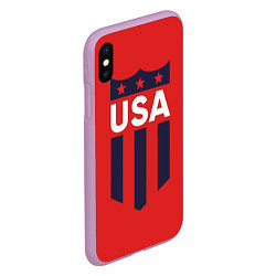 Чехол iPhone XS Max матовый USA, цвет: 3D-сиреневый — фото 2