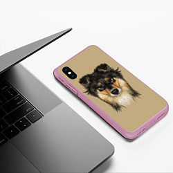 Чехол iPhone XS Max матовый Rouge Collie, цвет: 3D-розовый — фото 2