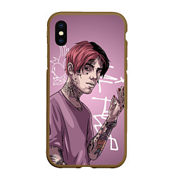 Чехол iPhone XS Max матовый Lil Peep, цвет: 3D-коричневый