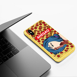 Чехол iPhone XS Max матовый AHEGAO PIZZA, цвет: 3D-желтый — фото 2