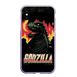 Чехол iPhone XS Max матовый Flame Godzilla