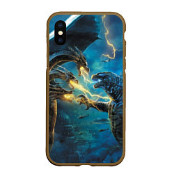 Чехол iPhone XS Max матовый Godzilla Rage, цвет: 3D-коричневый