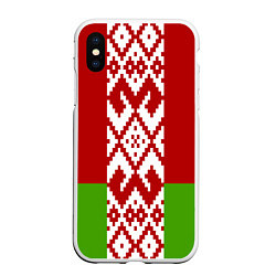Чехол iPhone XS Max матовый Беларусь флаг