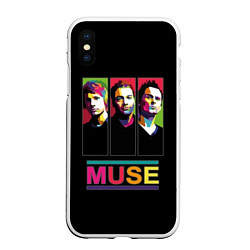 Чехол iPhone XS Max матовый Muse pop-art, цвет: 3D-белый