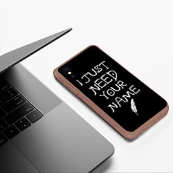Чехол iPhone XS Max матовый Your name, цвет: 3D-коричневый — фото 2