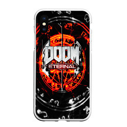 Чехол iPhone XS Max матовый DOOM ETERNAL, цвет: 3D-белый