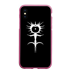 Чехол iPhone XS Max матовый GHOSTEMANE, цвет: 3D-малиновый