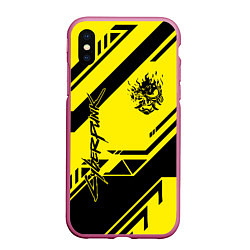 Чехол iPhone XS Max матовый Cyberpunk 2077: Yellow Samurai