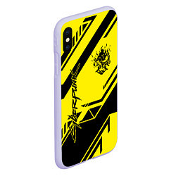 Чехол iPhone XS Max матовый Cyberpunk 2077: Yellow Samurai, цвет: 3D-светло-сиреневый — фото 2