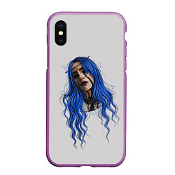 Чехол iPhone XS Max матовый BILLIE EILISH, цвет: 3D-фиолетовый