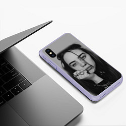 Чехол iPhone XS Max матовый BILLIE EILISH, цвет: 3D-светло-сиреневый — фото 2