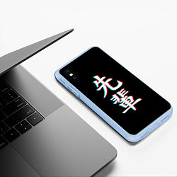 Чехол iPhone XS Max матовый SENPAI GLITCH, цвет: 3D-голубой — фото 2