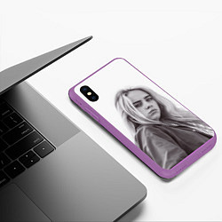 Чехол iPhone XS Max матовый BILLIE EILISH, цвет: 3D-фиолетовый — фото 2