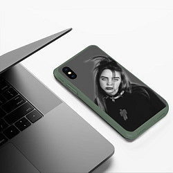 Чехол iPhone XS Max матовый BILLIE EILISH, цвет: 3D-темно-зеленый — фото 2