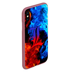 Чехол iPhone XS Max матовый L letter fire, цвет: 3D-малиновый — фото 2