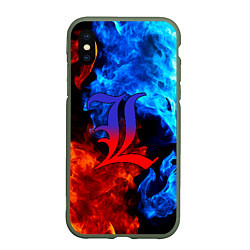 Чехол iPhone XS Max матовый L letter fire