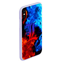 Чехол iPhone XS Max матовый L letter fire, цвет: 3D-светло-сиреневый — фото 2