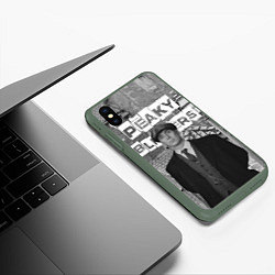 Чехол iPhone XS Max матовый Peaky Blinders, цвет: 3D-темно-зеленый — фото 2