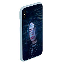 Чехол iPhone XS Max матовый Billie Eilish: Ocean Eyes, цвет: 3D-голубой — фото 2