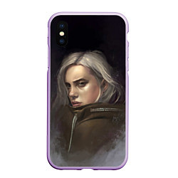 Чехол iPhone XS Max матовый Billie Eilish, цвет: 3D-сиреневый