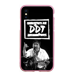 Чехол iPhone XS Max матовый ДДТ, цвет: 3D-розовый