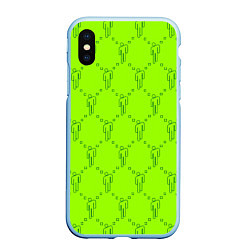 Чехол iPhone XS Max матовый Billie Eilish: Acid Pattern, цвет: 3D-голубой