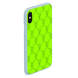 Чехол iPhone XS Max матовый Billie Eilish: Acid Pattern, цвет: 3D-голубой — фото 2