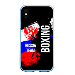 Чехол iPhone XS Max матовый Boxing Russia Team и герб РФ