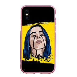 Чехол iPhone XS Max матовый Billie Eilish, цвет: 3D-розовый