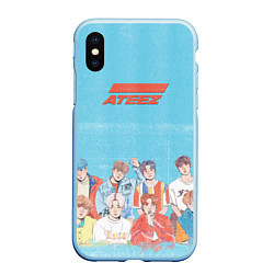 Чехол iPhone XS Max матовый Ateez K-pop, цвет: 3D-голубой