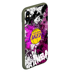 Чехол iPhone XS Max матовый Лос-Анджелес Лейкерс, Los Angeles Lakers, цвет: 3D-темно-зеленый — фото 2