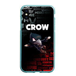 Чехол iPhone XS Max матовый BRAWL STARS CROW, цвет: 3D-мятный