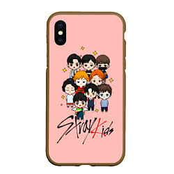 Чехол iPhone XS Max матовый Stray Kids, цвет: 3D-коричневый