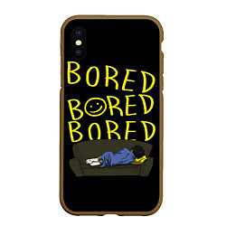 Чехол iPhone XS Max матовый Boreb, цвет: 3D-коричневый