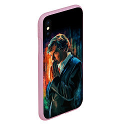 Чехол iPhone XS Max матовый Sherlock, цвет: 3D-розовый — фото 2