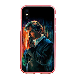 Чехол iPhone XS Max матовый Sherlock, цвет: 3D-баблгам