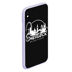 Чехол iPhone XS Max матовый Sherlock, цвет: 3D-светло-сиреневый — фото 2