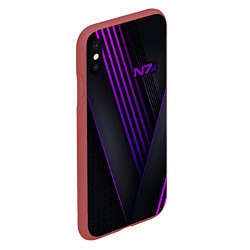 Чехол iPhone XS Max матовый Mass Effect N7, цвет: 3D-красный — фото 2