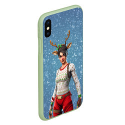 Чехол iPhone XS Max матовый Fortnite, цвет: 3D-салатовый — фото 2