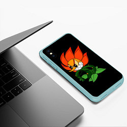 Чехол iPhone XS Max матовый Cuphead - Кэгни Гвоздика, цвет: 3D-мятный — фото 2