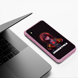 Чехол iPhone XS Max матовый Undertale - Чара: mercy, цвет: 3D-розовый — фото 2