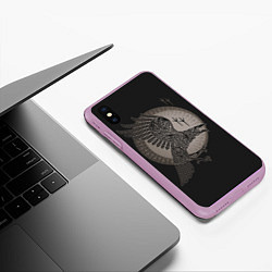 Чехол iPhone XS Max матовый Vikings, цвет: 3D-сиреневый — фото 2
