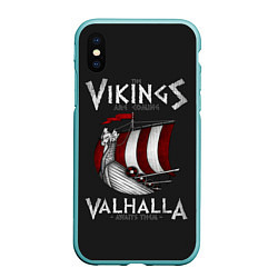 Чехол iPhone XS Max матовый Vikings Valhalla, цвет: 3D-мятный