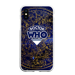 Чехол iPhone XS Max матовый Doctor Who, цвет: 3D-белый