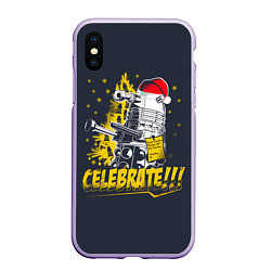 Чехол iPhone XS Max матовый Doctor Who, цвет: 3D-светло-сиреневый