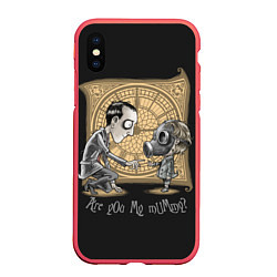 Чехол iPhone XS Max матовый Doctor Who, цвет: 3D-красный